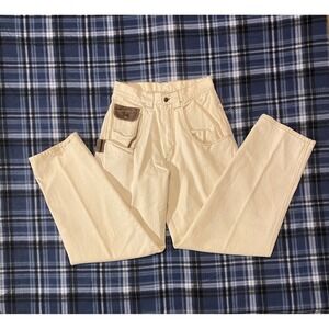 Exhaust Carpenter Jeans Mens 30x30 Cream Off White Canvas Vintage Pants